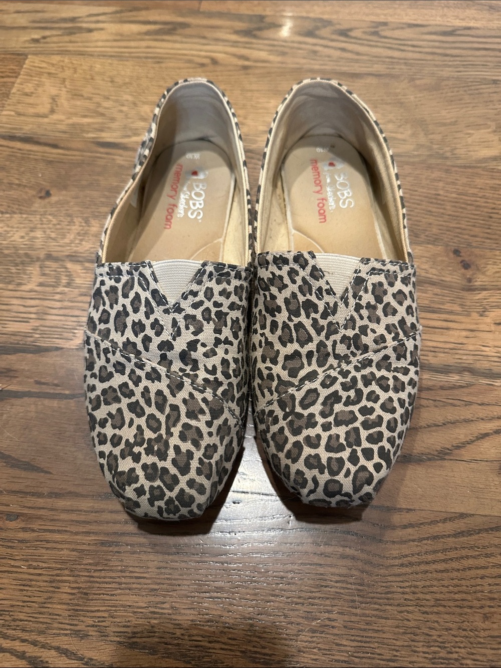 Skechers Women's Leopard Print Slip-On Flats - Beige/Black